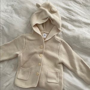 Gap Ivory Sweater Bear Ears Cardigan